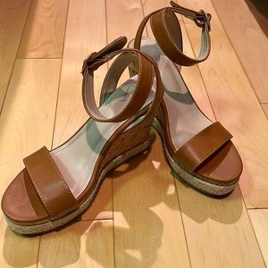 Brown wedge sandals
